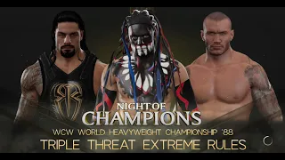 FINN BALOR VS RANDY VS ROMAN TLC MATCH WWE CHAMPIONSHIP BLOOD ALL OVER THE FACES