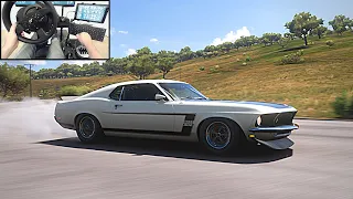 1969 Ford Mustang - (Boss 302) - Forza Horizon 5 Gameplay - Free Roam - FH5 4K - Steering Wheel