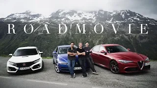 Alfa Romeo Giulia QV vs. Honda Civic Type R vs. Jaguar XE 30t | Drei Kultautos gegens Timmelsjoch!