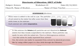 Science Worksheet 45 Class 9 (29/10/2021) English Medium | Worksheet 45 Science Class 9 | Answers |