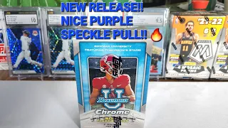 New 2022 Bowman U football blaster!! nice #/ purple speckle pull Awesome product!