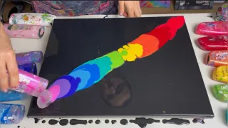 Beautiful Dutch Pour Rainbow 🌈 Why didn’t I try this before??? Acrylic paint pour, fluid art