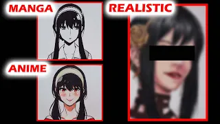Drawing Yor Forger in 3 Styles [Manga, Anime and Realistic] | SPY×FAMILY
