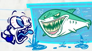 Pencilmate & Pencilmiss 🌊 UNDER WATER 🌊 SPLASH COMPILATION 🐡 Cartoons 2020