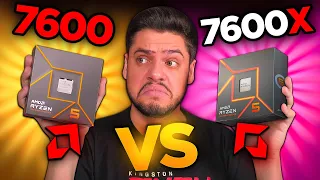 RYZEN 5 7600 vs 5 7600X: TESTES LADO A LADO EM GAMES, BENCHMARKS, CONSUMO, PREÇO. Qual escolher?