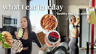 what I eat in a day | simple, high protein recipes at home, my workout routine, & cook with me!