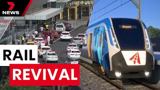 Unexpected promise in new bid to get airport rail link back on track | 7 News Australia