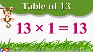 Learn Multiplication Table of 13 x 1 = 13 | 13 Times Tables Practice | Table of 13 | Table Thirteen