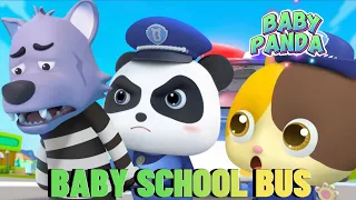 😍 Brave Policeman Patrol the street || Baby panda police || Baby Bus Nursery Rhymes And Baby songs