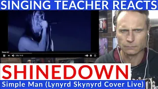 Singing Teacher Reacts - Shinedown - Simple Man (Lynyrd Skynyrd Cover Live)