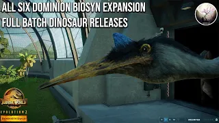 ALL SIX DOMINION BIOSYN EXPANSION FULL BATCH DINOSAUR RELEASES!!! [2K] Jurassic World Evolution 2