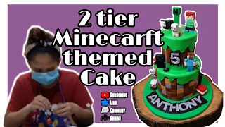 Minecraft Cake | 2tier customize minecraft | all edible toppers