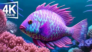 Aquarium 4K VIDEO ULTRA HD 🐠 Calming Underwater Ambience - Tranquil Aquarium Sounds
