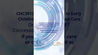 Study CHC30121 Certificate III in Early Childhood Education and Care Online