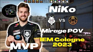 MVP！【NiKo POV】 (24-13) rating:1.55 G2 vs ENCE (mirage) IEM Cologne 2023 Grand Finals Map 2|CSGO POV