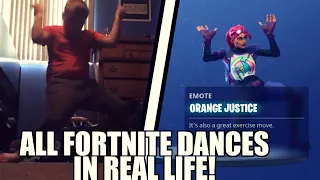 *NEW* ALL FORTNITE SEASON 4 DANCES IN REAL LIFE! (Orange Justice, Groove Jam, Hype & MORE!)