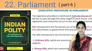 22.Parliament ( ordinary  bill in parliament)/ M Laxmikanth Indian polity