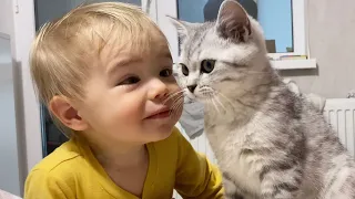 Adorable Baby Falls in Love with the Cutest Kitten