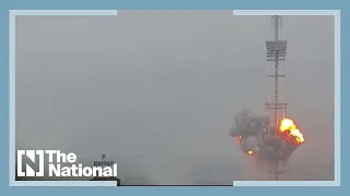 Moment Russian missiles hit Kiev TV tower