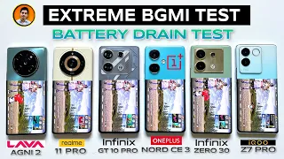 Infinix Zero 30 5g vs IQOO Z7 Pro vs Infinix GT 10 Pro vs Lava Agni 2 vs OnePlus Nord Ce 3 Bgmi Test