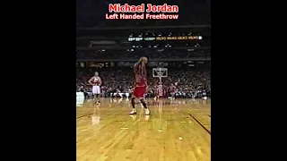 MICHAEL JORDAN shoots left handed at freethrow #shorts