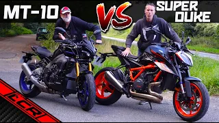 KTM Super Duke EVO vs Yamaha MT-10 SP | Naked Battle Royale!!