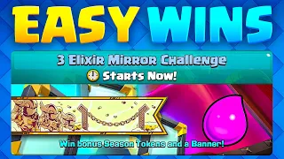 3 ELIXIR MIRROR CHALLENGE in CLASH ROYALE! Win Exclusive Rewards!