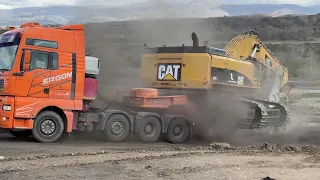 Loading & Transporting On Site The Caterpillar 385C Excavator - Sotiriadis/Labrianidis Mining - 4k