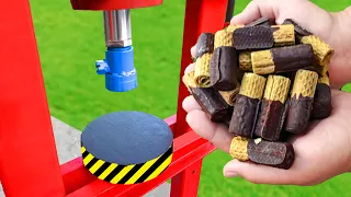 EXPERIMENT HYDRAULIC PRESS VS CHOCOLATE CANDY