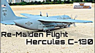 AVIOS HERCULES MILITARY C-130 RC AIRPLANE REVIEW AND RE-MAIDEN AFTER CRASH