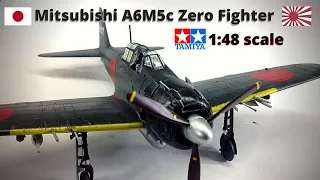 Mitsubishi A6M5c Zero Fighter Full build, 1:48 scale Tamiya, Aircraft Model kit.