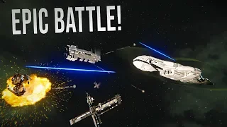 UNSC FLEET DESTROYED! - HALO EPIC Battle - Space Engineers!