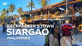 Backpacker's Paradise in Siargao, Philippines (Walk Tour in 4K)