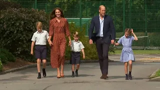 Britain's William and Kate drop children off for first day at new school | AFP