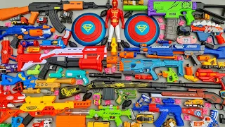 Collecting 7 Sniper Rifles and AK47 Guns Gel Ball Blaster Gun Spiderman Gloves Machine Guns Shotgun