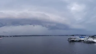 UNREAL Huge Shelf Cloud Up At Saratoga Lake!  Rain, Lightning, and Tree Damage! - September 8, 2021