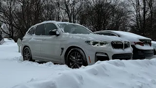 BMW vs NEW YORK SNOWSTORM... *I almost slid off the icy roads*