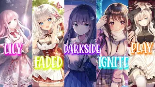 Nightcore → Darkside ✗ Lily ✗ Faded ✗ Ignite & MORE! (Alan Walker Mashup/Switching Vocals) - Lyrics