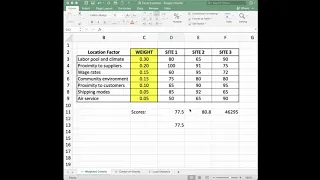 Lesson 16 - Facility Location Using Excel