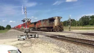 BNSF 4291 leads a 16,000 foot (all double-stacked) stack train through Chillicothe, IL 08/13/17