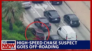 Police chase suspect goes off-roading in LA | LiveNOW from FOX