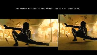 The Matrix Reloaded (2003) Widescreen vs Fullscreen (DVD) Opening scene