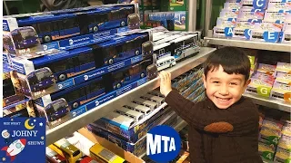 Johny Goes To NYC MTA Transit Museum For The NEW Articulated MTA Bus Toy