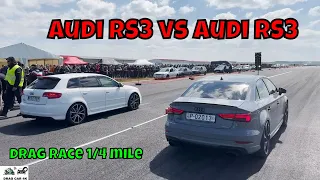 Audi RS3 vs Audi RS3 drag race 1/4 mile 🚦🚗💥 - 4K UHD