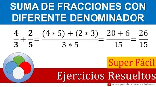 SUMA DE FRACCIONES CON DIFERENTE DENOMINADOR - SUPER FÁCIL