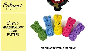 Easter Marshmallow Bunny Pattern for Circular Knitting Machines