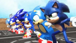 6 Versions of Sonic - The Race! (Movie, Modern, Boom, Classic, SATAM, LEGO) [Sonic Animation]