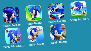 Sonic Forces 2017 Sonic Dash + 2022 Sonic Racing 2019 Sonic Runners Adventure 2017 Sonic Jump Fever