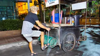 Master grandpa chef making donut on 4 am in Bangkok | thai street food