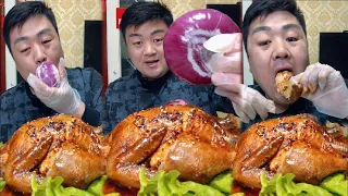 Mukbang ASMR delicious Food | Eating Onions And Braised Chicken